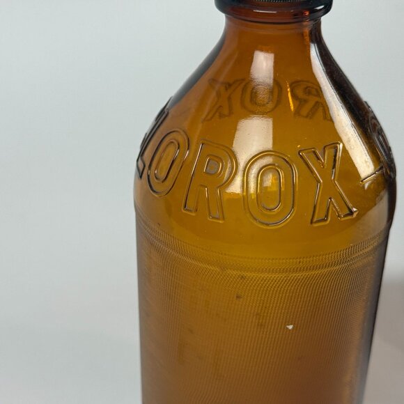 Vintage 1950s Clorox Bottles Set Amber Glass Brown Jug Prop Midcentury Decor Far - Picture 6 of 10